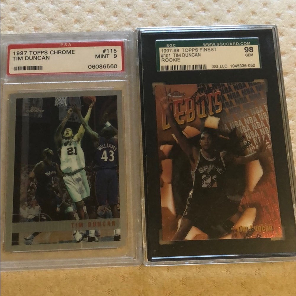 1997 Topps chrome Tim Duncan Psa 9 rookie plus 13